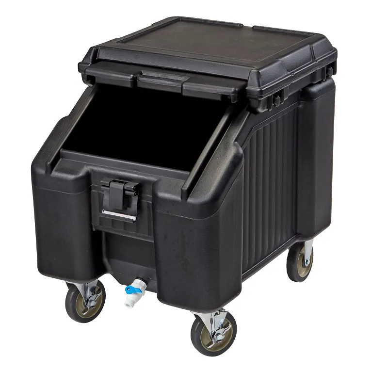 SlidingLid™ Ice Caddy, mobile, 28-3/4"H, 100 lb. capacity, Black